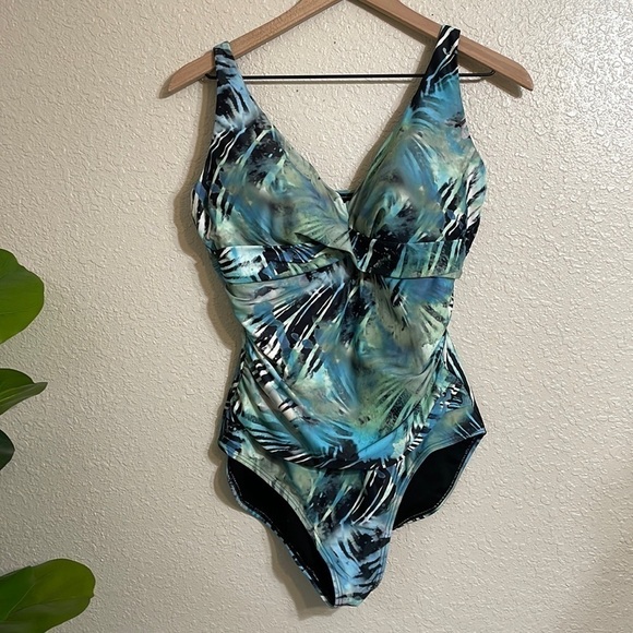 SWIMSUIT for All tropical leaf print - Picture 1 of 10